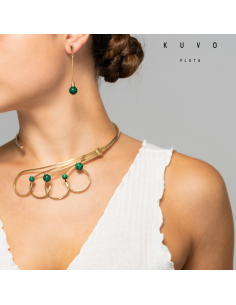 Pendientes malaquita K001121E/MA 2