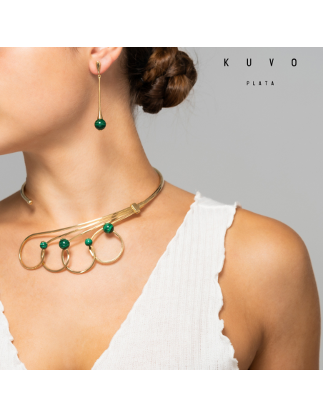 Pendientes malaquita K001121E/MA