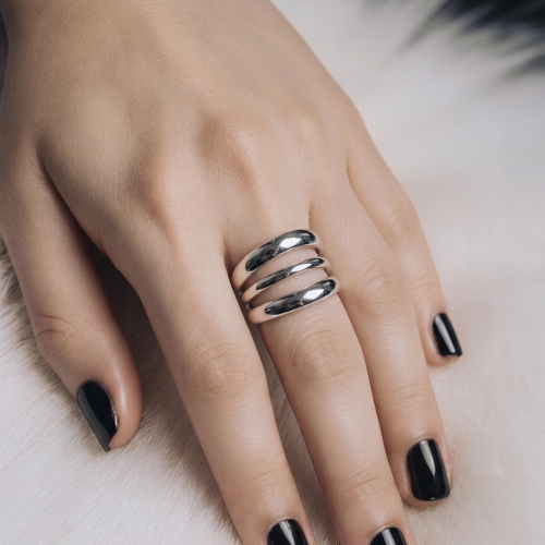 Anillo de plata ondas K001281R