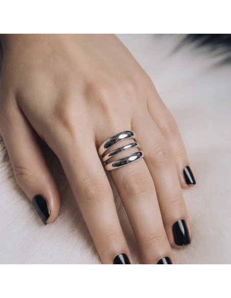 Anillo de plata ondas K001281R