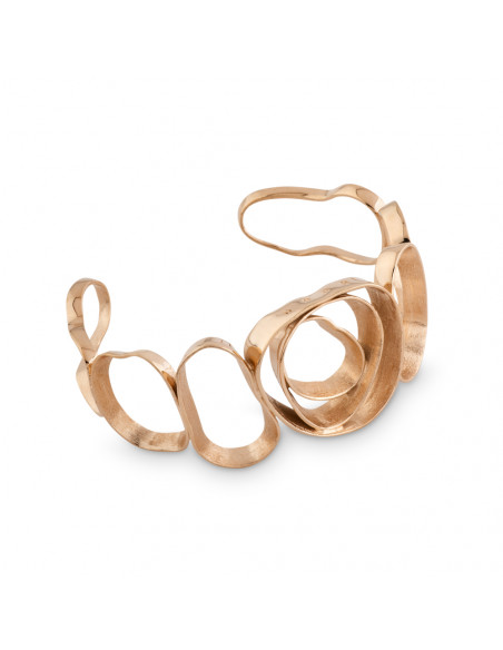 Brazalete esferas K00403B/OR plata recubierta oro rosa 18 kt